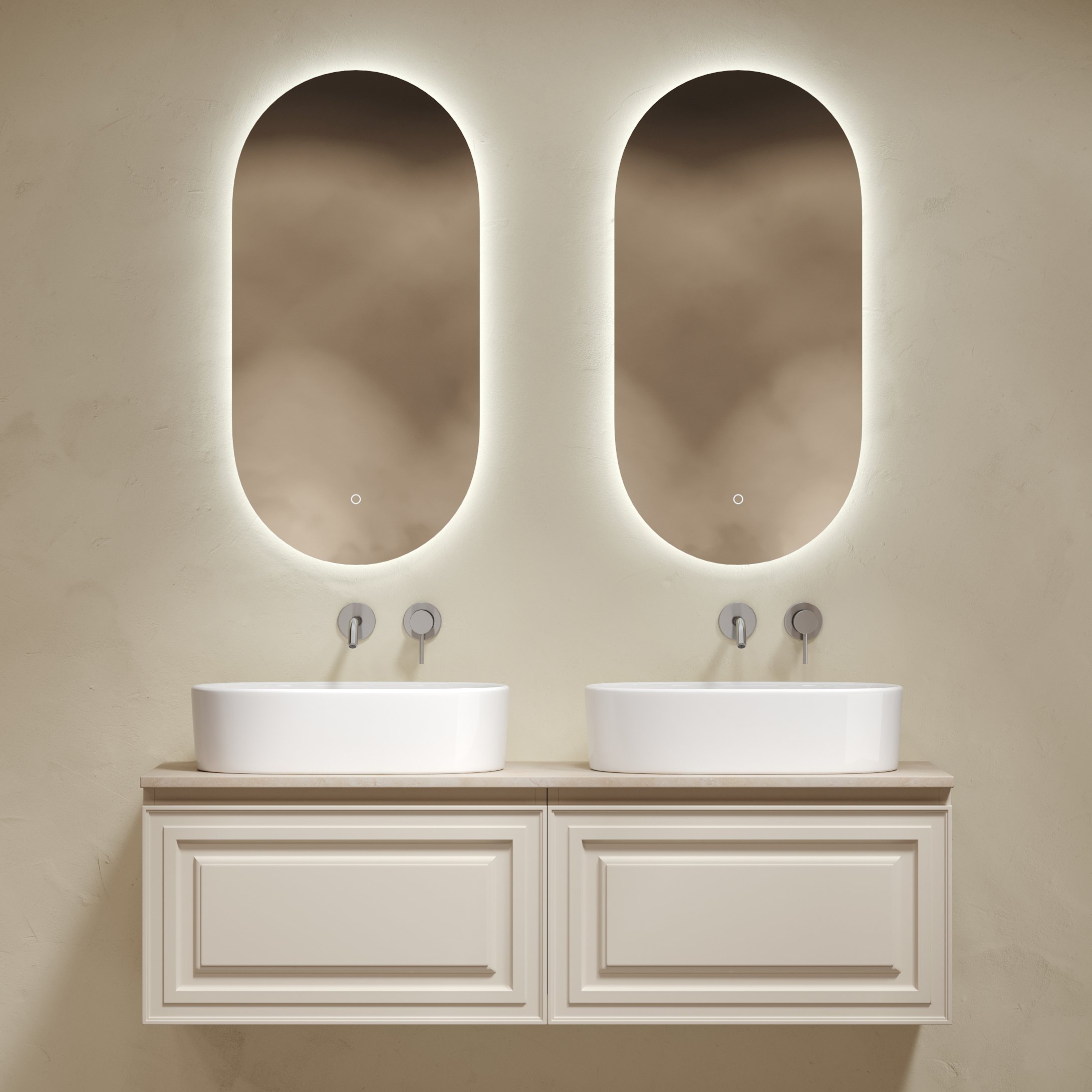 

Мебель для ванной комнаты Sancos Very 140 beige soft, столешница бежевая TT140A2, раковина CN6075