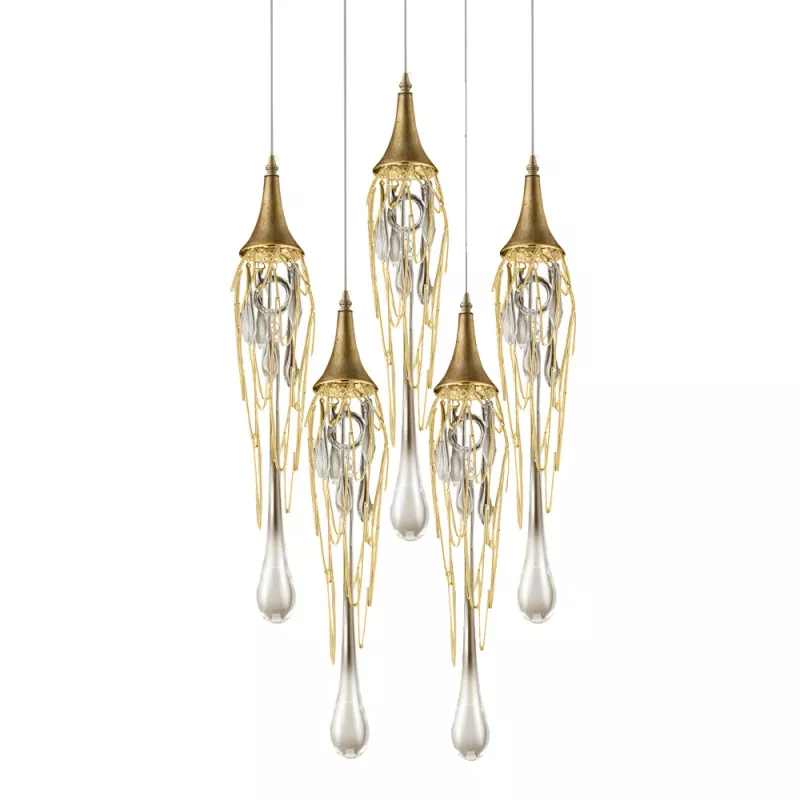

Подвесной светильник Delight Collection Goddess Tears P68009L-5/R gold