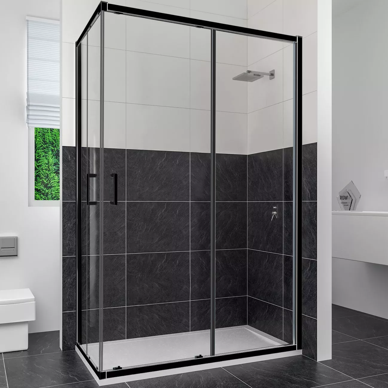 

Душевой уголок RGW Classic CL-44-B 100x90x185, профиль черный