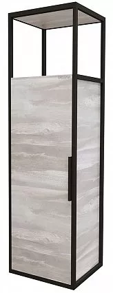 Шкаф пенал для ванной Grossman ЛОФТ шанико/металл черный (304002)