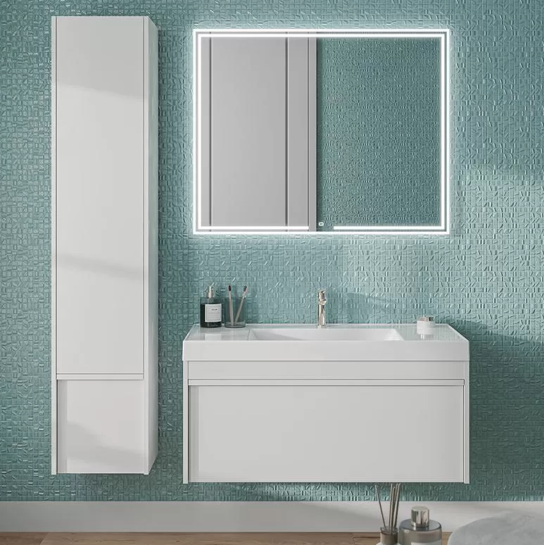 

Шкаф-пенал для ванной KERAMA MARAZZI Modula 35 R с дверцей и ящиком, белый глянцевый