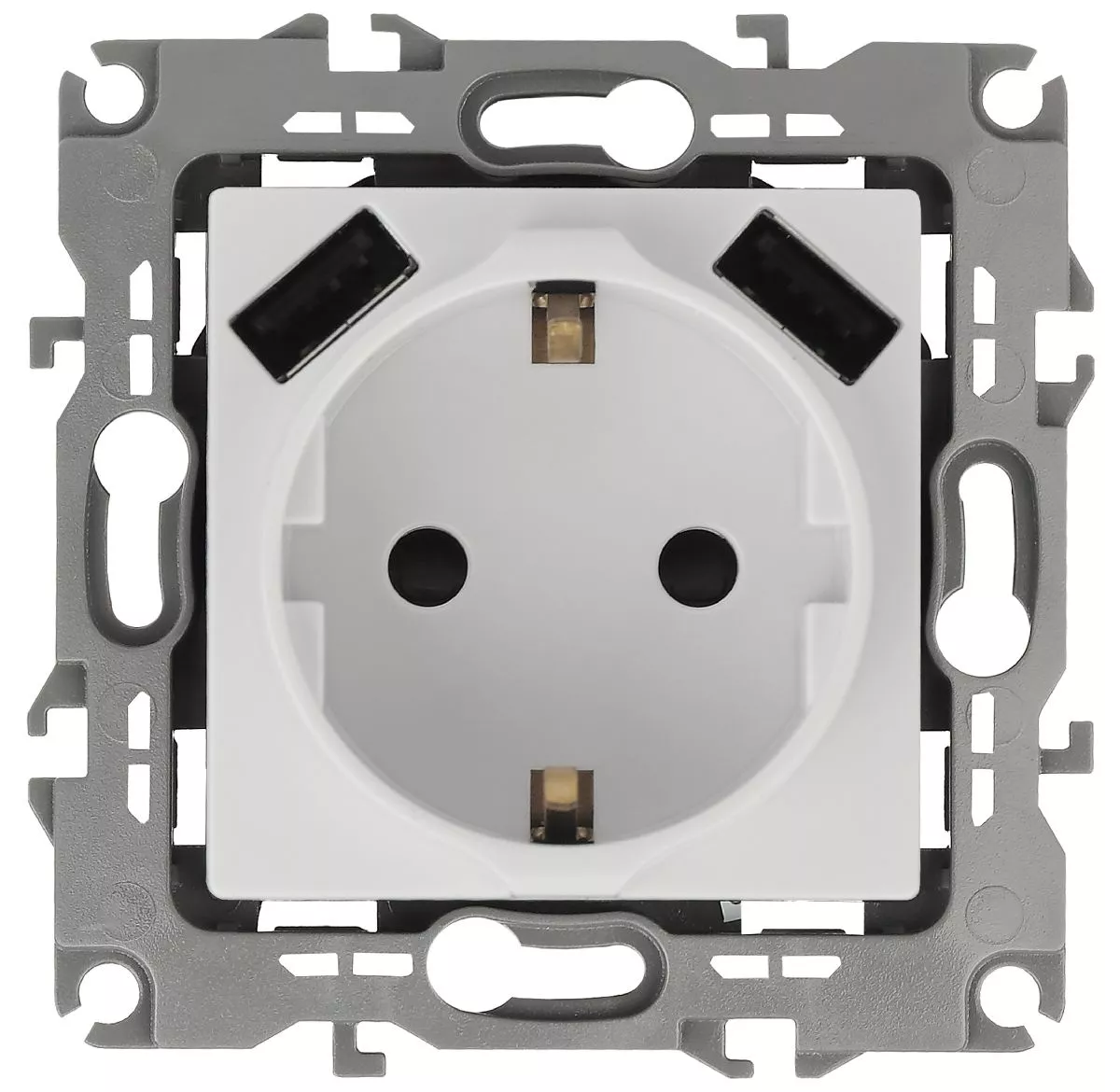 

Розетка 2P+E со шторками и 2xUSB Эра 12-4109-01 Б0047840