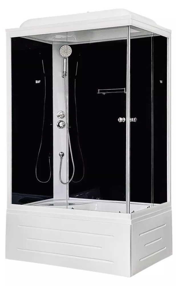 

Душевая кабина Royal Bath 100x80 L стекло прозрачное задняя стенка черная