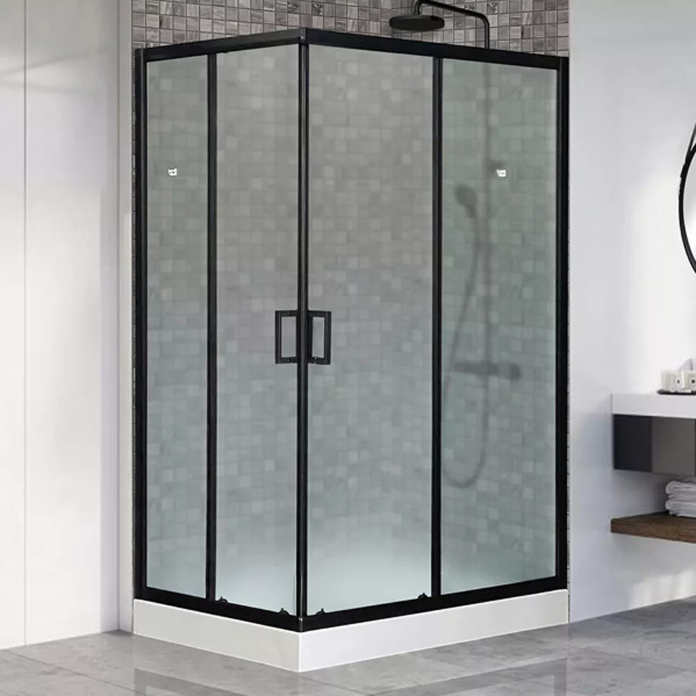 

Душевой уголок Royal Bath HP 120х80 R профиль черный стекло матовое