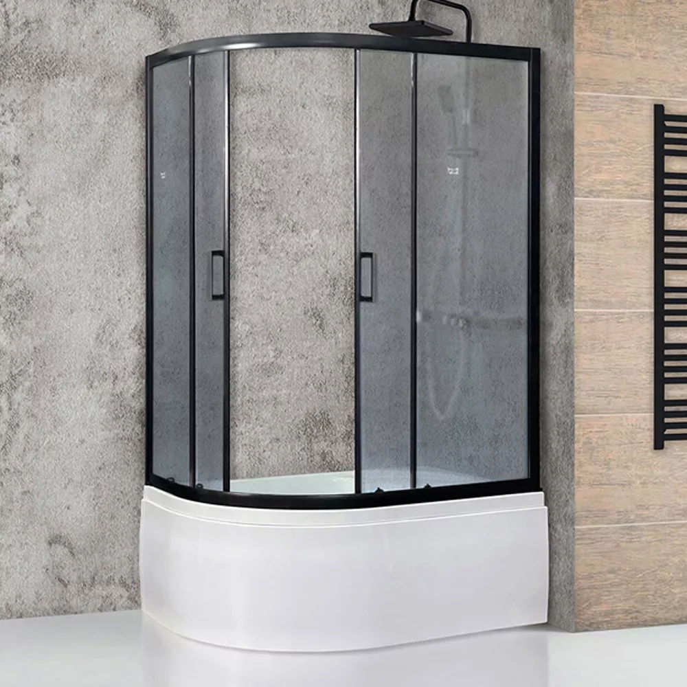 

Душевой уголок Royal Bath 120x80 R профиль черный стекло матовое