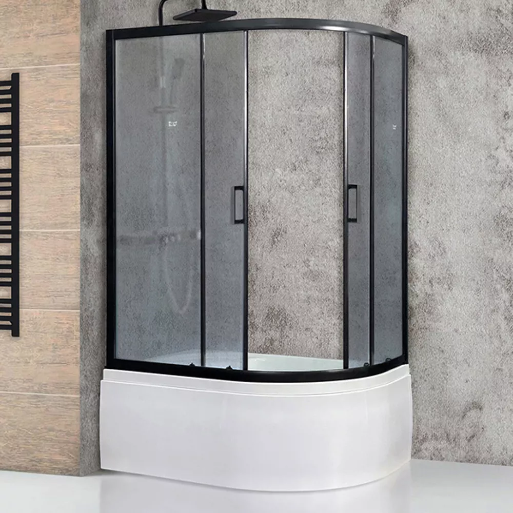 

Душевой уголок Royal Bath 120x80 L профиль черный стекло матовое