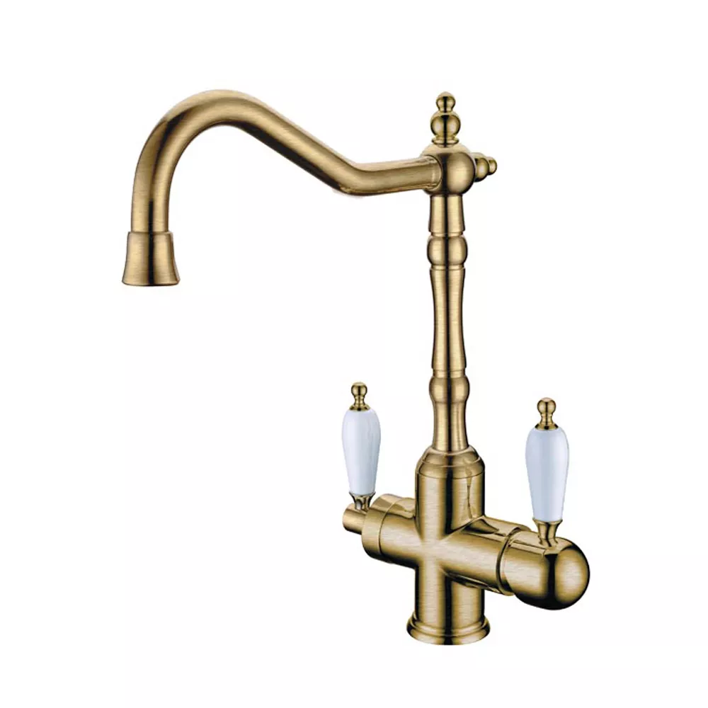 

Смеситель для кухни Boheme Medici бронза глянцевая, с ручкой CRYSTAL