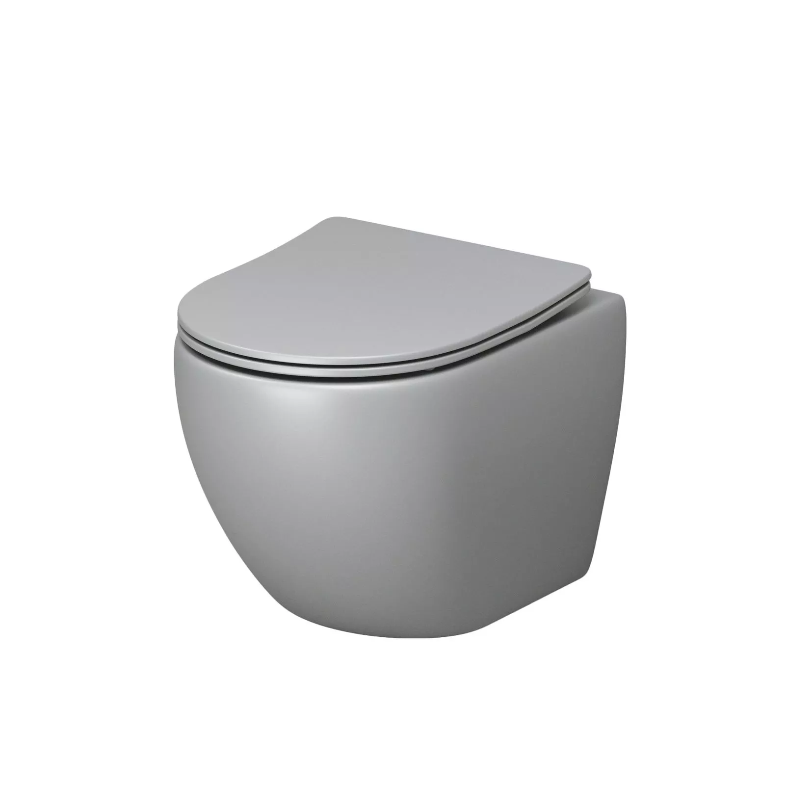 

Унитаз подвесной Grossman Color GR-4455GLMS безободковый, с микролифтом, светло-серый матовый