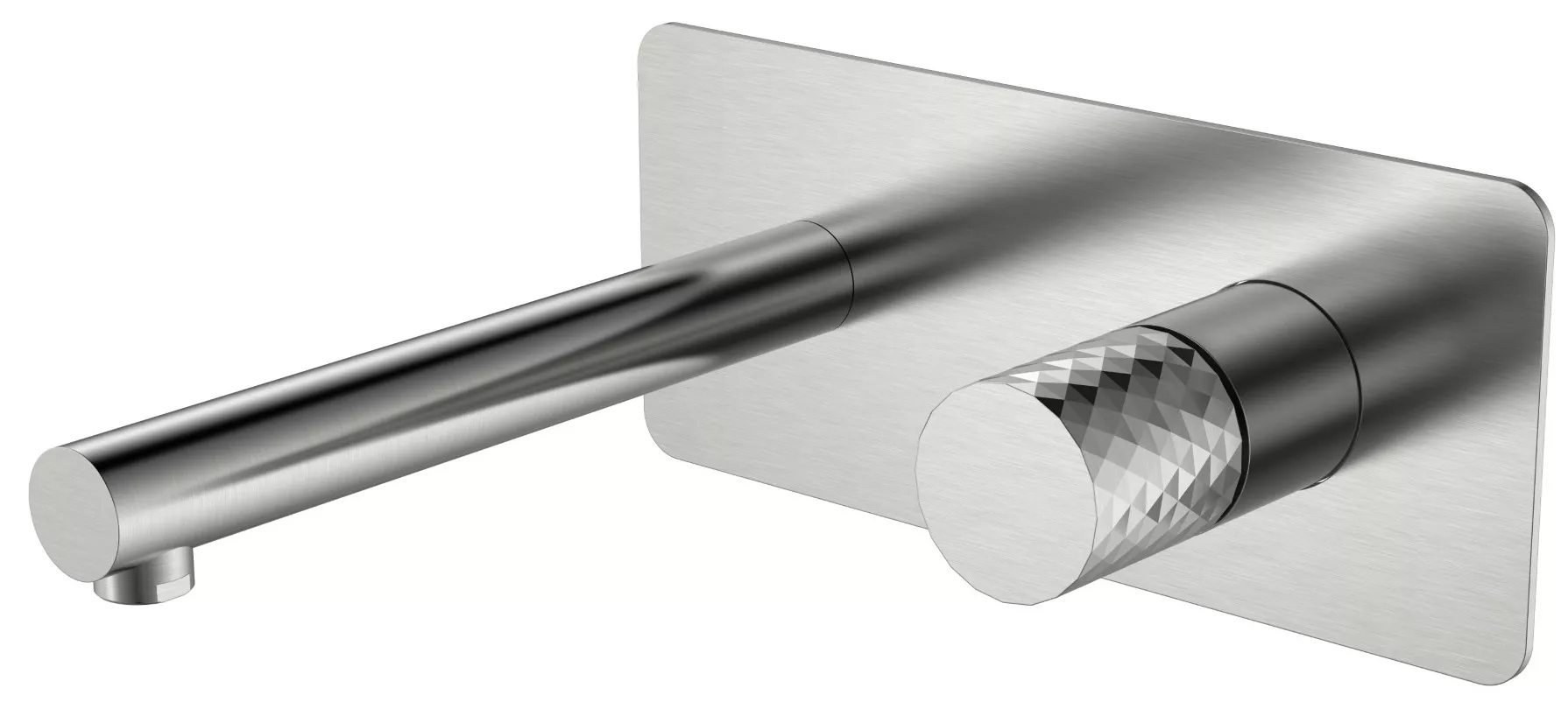 

Смеситель для раковины Boheme Stick c ручкой Diamond, сталь матовая
