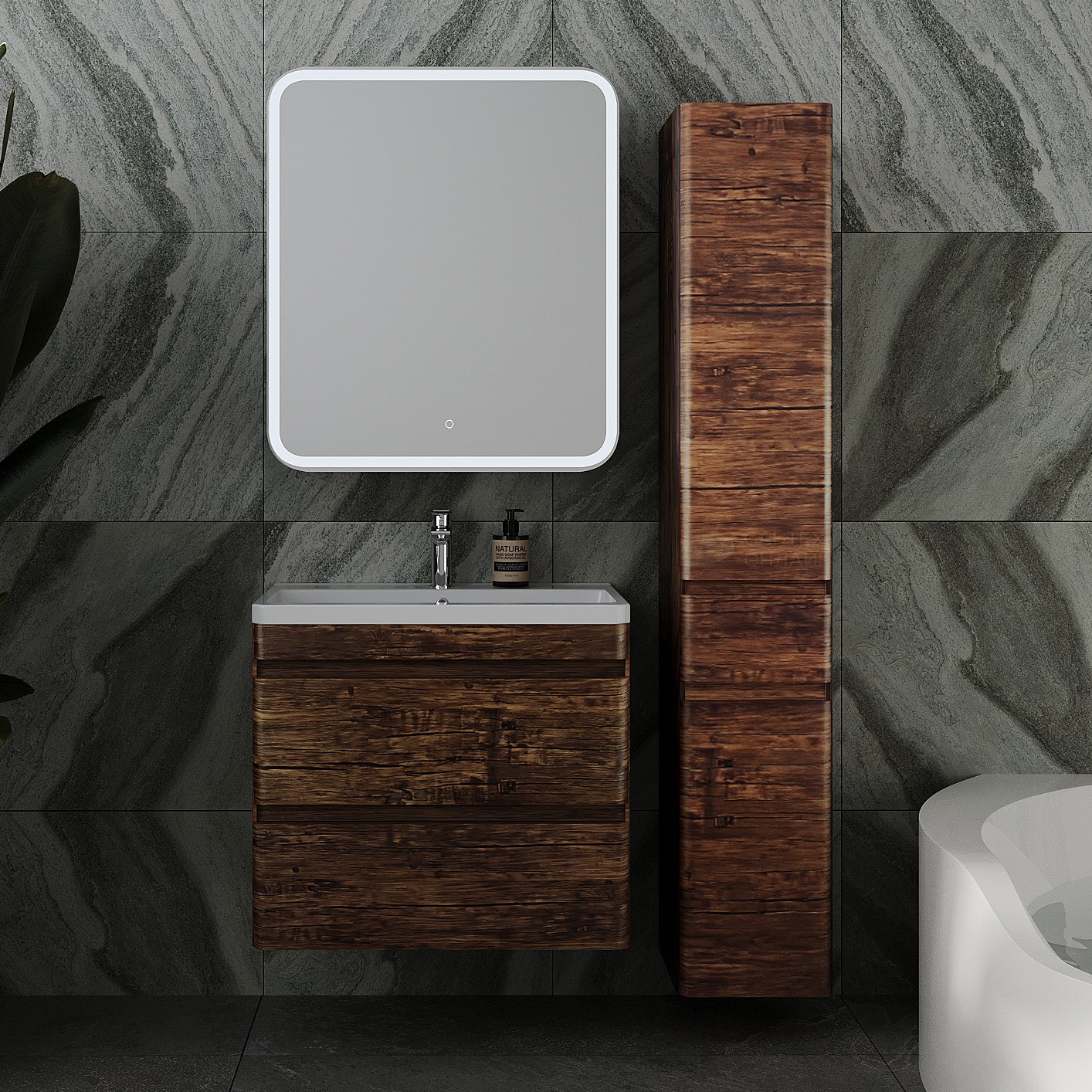 

Мебель для ванной комнаты Style Line Атлантика 70 Люкс Plus, напольная, старое дерево