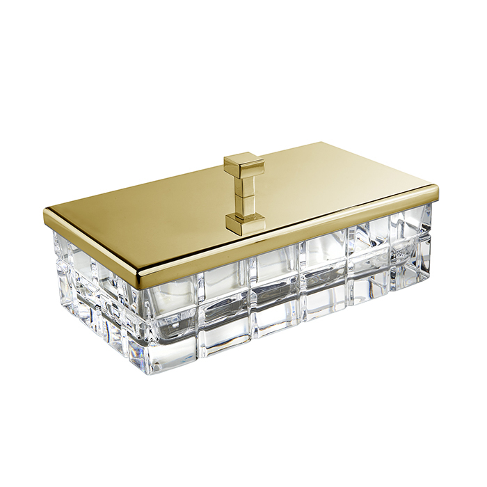 3SCPalace Crystal Контейнер с крышкой настольный 23хh10х125 см хрусталь прозрачныйлатунь цвет Polished Gold 24Kt 99778₽