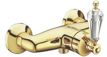 Смеситель для душа Boheme Vogue золото с прозрачным кристаллом Swarovski 214-SW - фото 1
