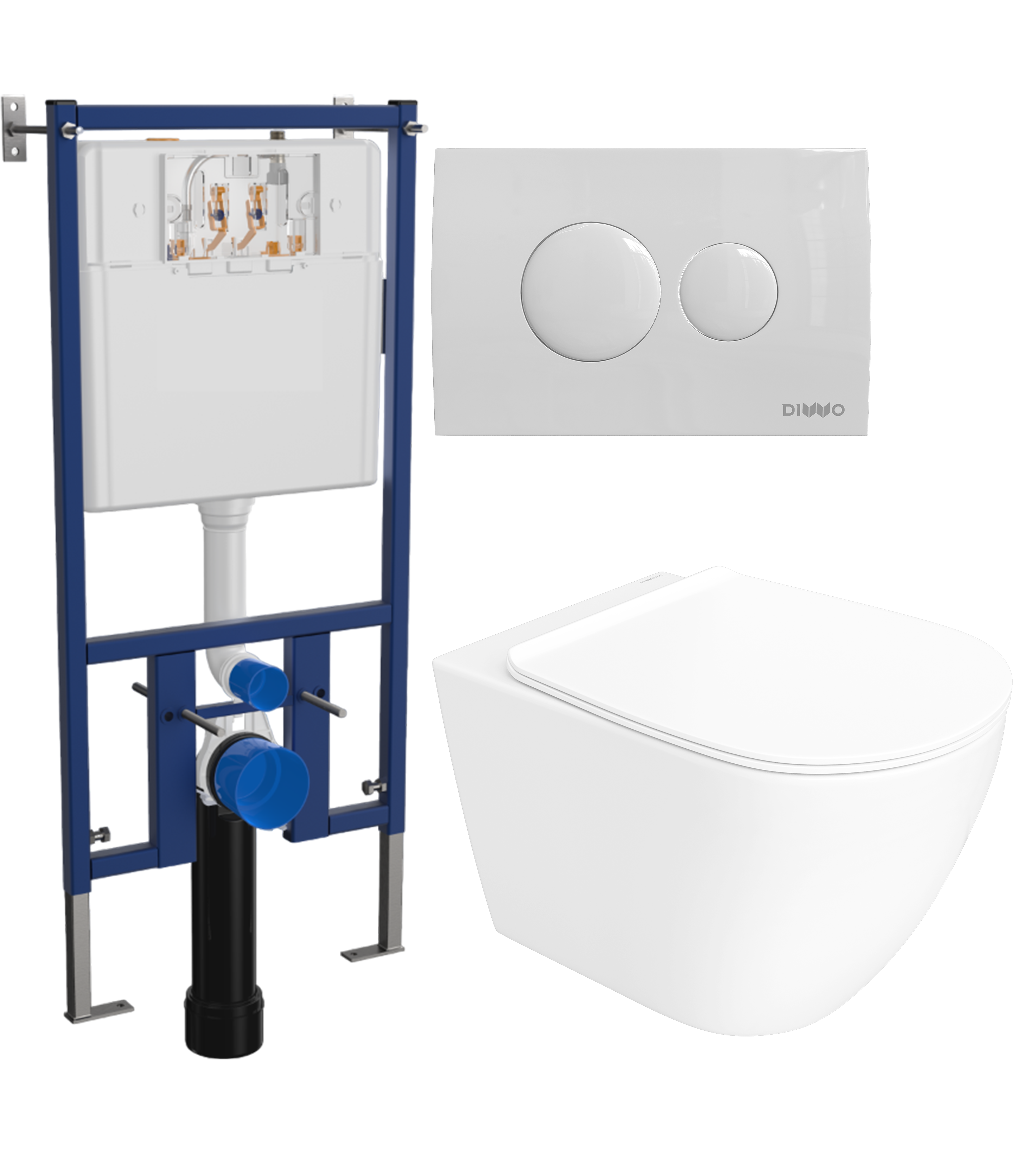 

Комплект 3 в 1 Унитаз подвесной STWORKI Готланд S13401WH, безободковый, с микролифтом, глянцевый белый, антивсплеск + Инсталляция DIWO 4501 + Кнопка 7310 цвет глянцевый белый