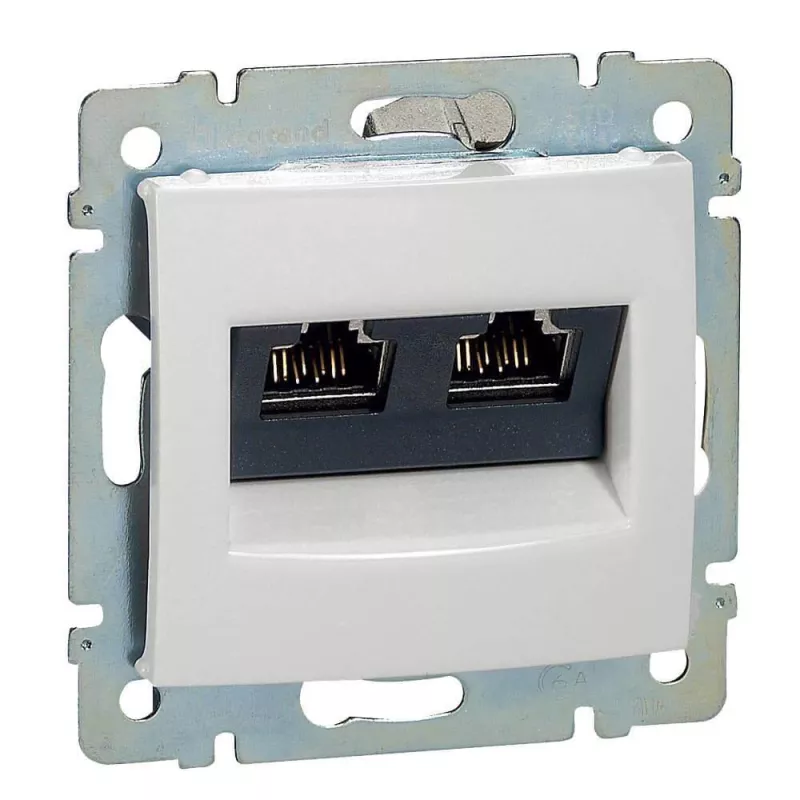  Розетка компьютерная 2хRJ45 Legrand Valena 6 кат UTP с захватами белая 774247