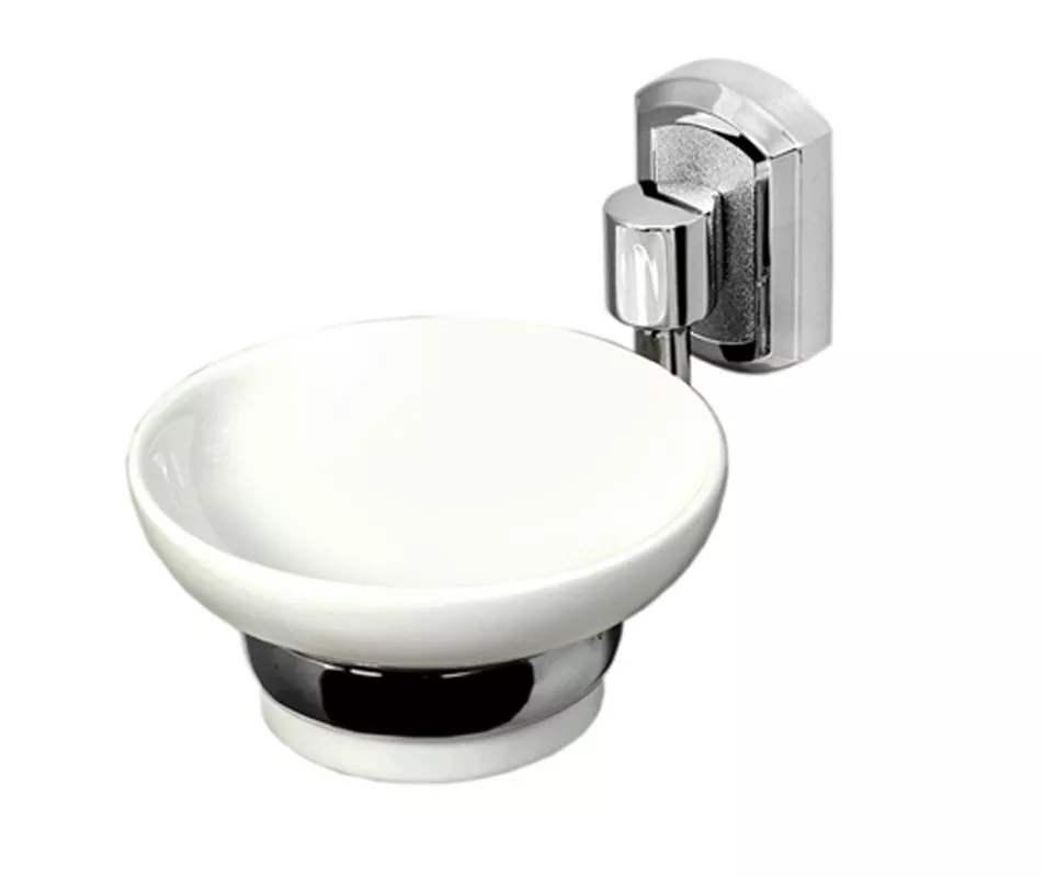 

Мыльница с держателем Wasserkraft хром - белый