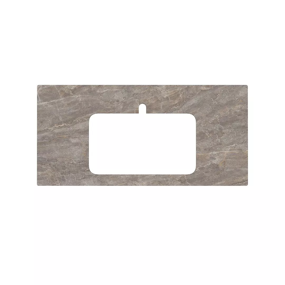 

Керамическое спец. изделие декоративное 48х100 для раковин, встраиваемых сверху Парнас пепельный лап