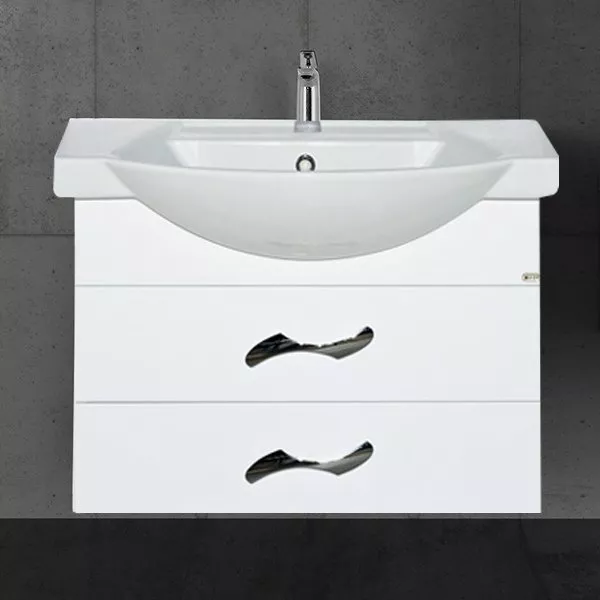 

Тумба с раковиной Misty Монро 75 подвесная, белая, Белый