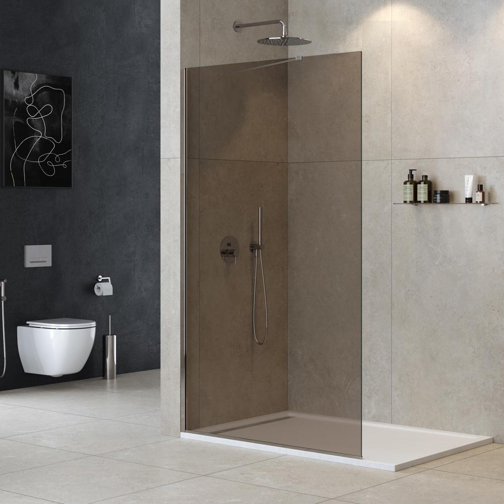 

Душевая перегородка Cezares Liberta L-1-TB-120-BR-Cr профиль хром, стекло бронза