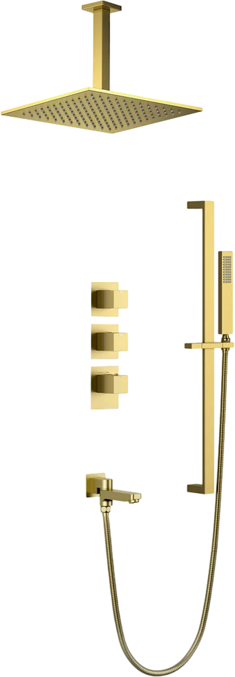 Душевой комплект Timo Selene с термостатом SX-2239/17SM золото матовое