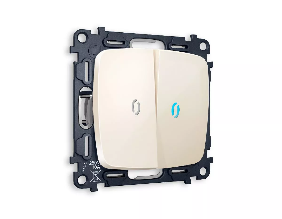 

Комплект механизма 2-кл выключателя с подсветкой Ambrella Volt Omega MO304020