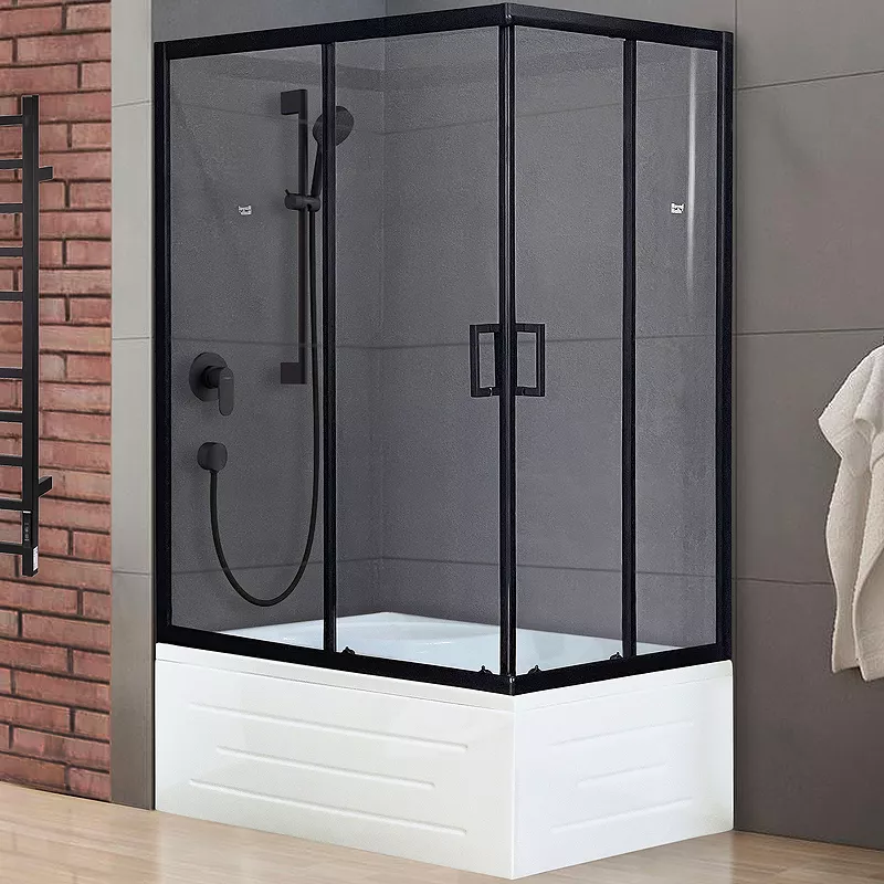 

Душевой уголок Royal Bath BP 100х80 L с поддоном профиль черный стекло прозрачное