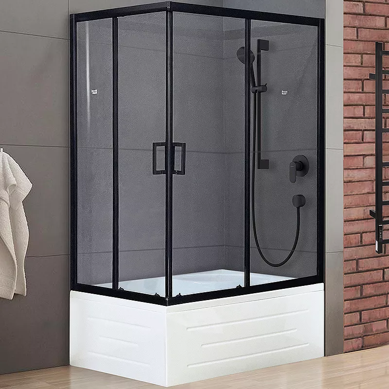 

Душевой уголок Royal Bath BP 100х80 R с поддоном профиль черный стекло прозрачное