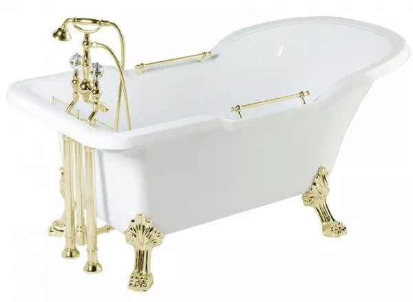 

Ванна из искусственного камня Migliore Impero 25261 180x87 белая, золото