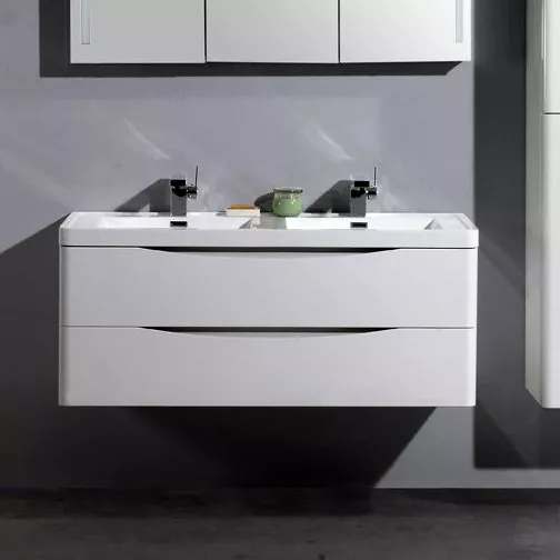 

Тумба с раковиной BelBagno Ancona-N 120 bianco lucido подвесная