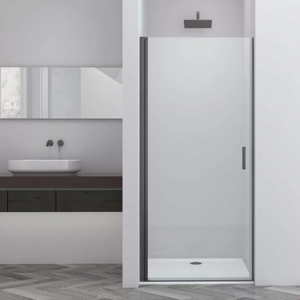 

Душевая дверь в нишу Vincea Alpha 70х195 профиль темный хром стекло прозрачное