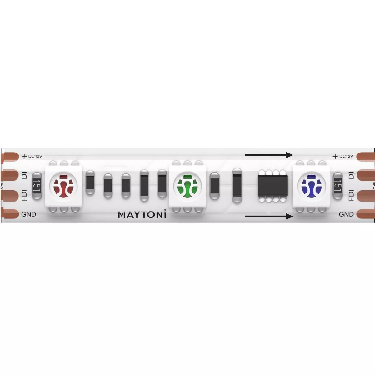 

Светодиодная лента Maytoni Led Strip 12В 5050 14,4Вт/м RGB 5м IP 65 201243