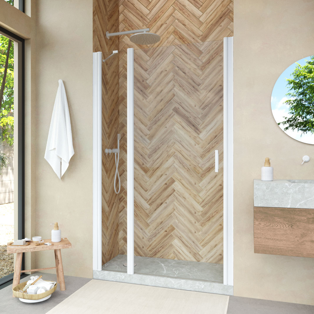 

Душевая дверь в нишу Vegas Glass EP-F-1 Novo 100 01 01 L профиль белый глянцевый, стекло прозрачное