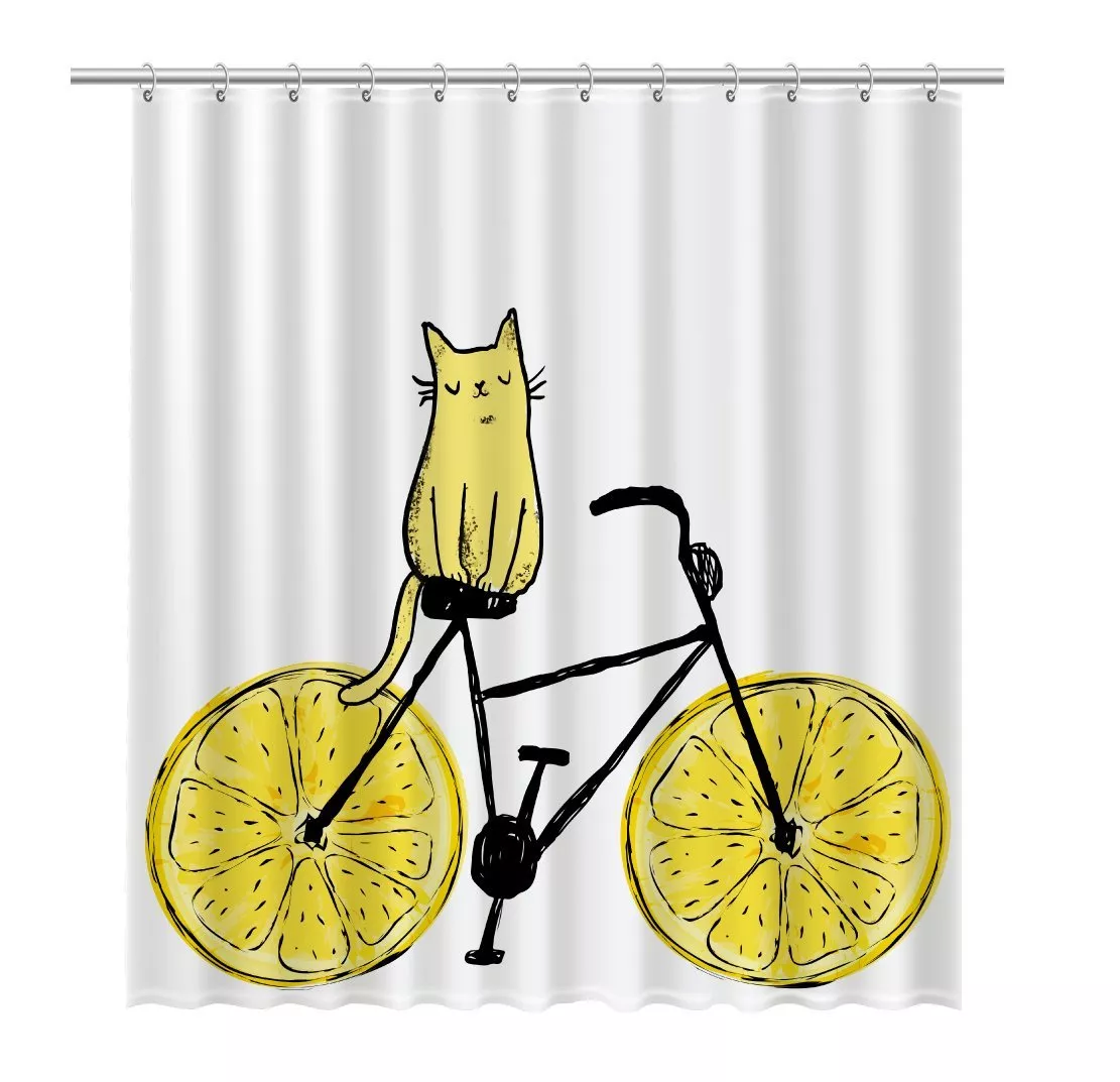 

Штора для ванной Fixsen Cat 180x200 белый с рисунком