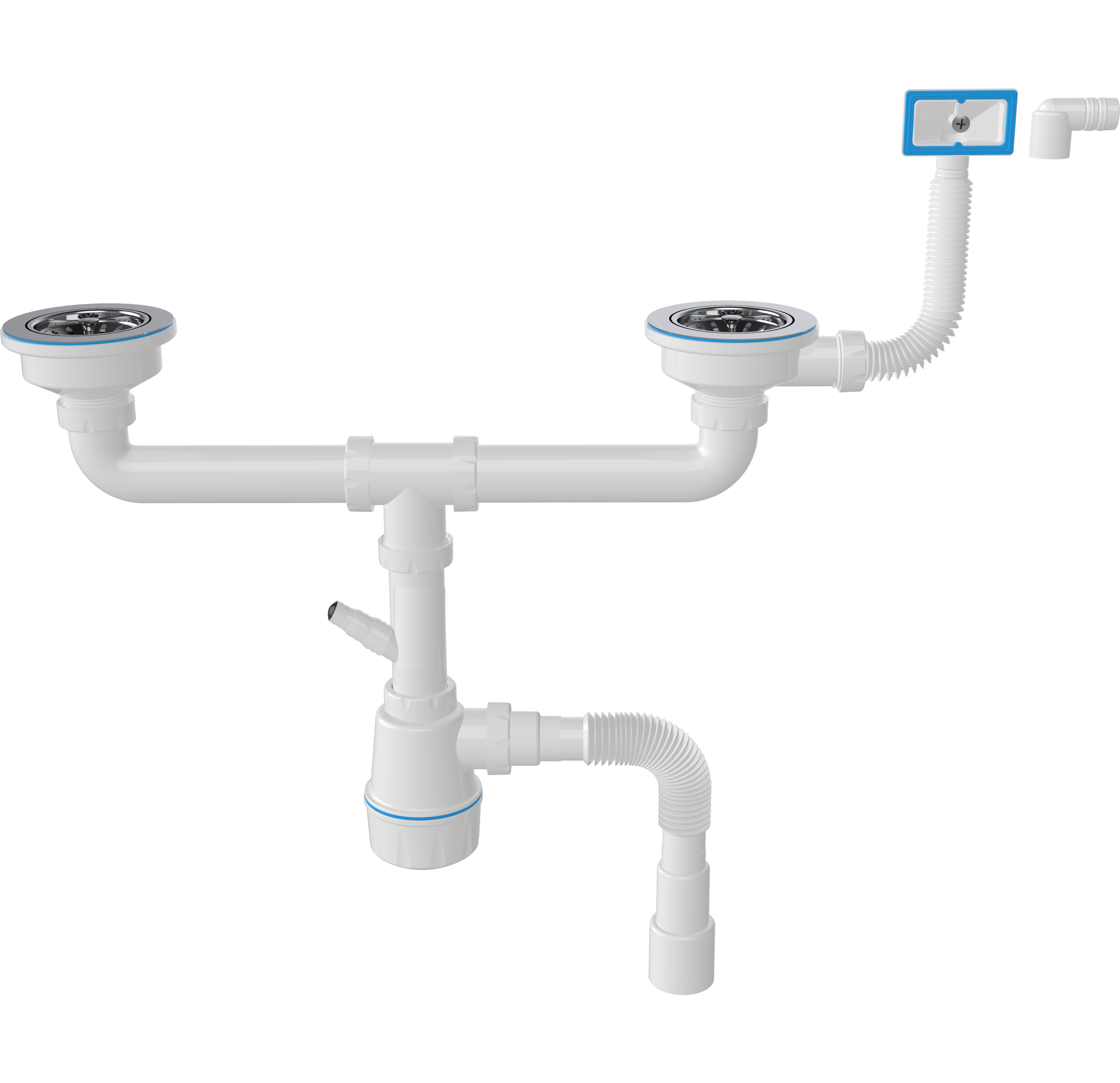 Сифон для мойки EWRIKA 5080860 3 12х50 двойной с универсальным переливом 1360₽