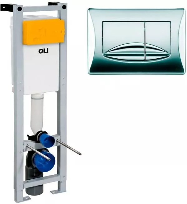 

Система инсталляции для унитазов OLI Quadra 280490mRI00 с кнопкой смыва, хром глянец