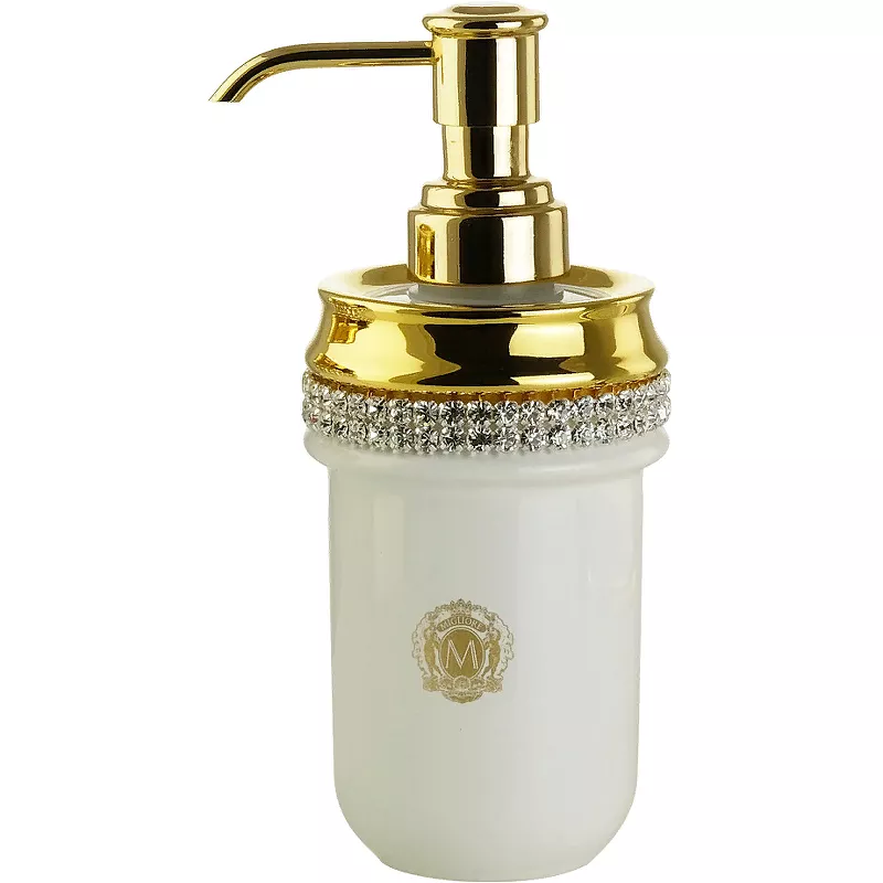 Дозатор для мыла подвесной Migliore Dubai золотой 28484 - фото 1