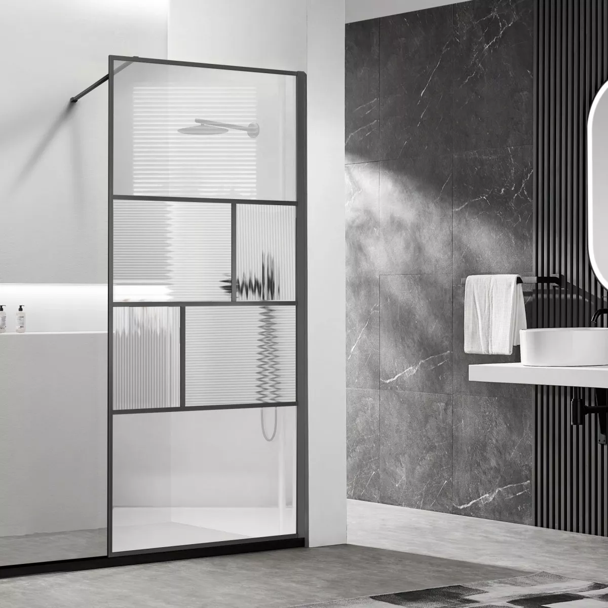 

Душевая перегородка Vincea Walk-in HP Art VSW-1HC100CFGM 100 см, профиль вороненая сталь, стекло прозрачное, рифленое