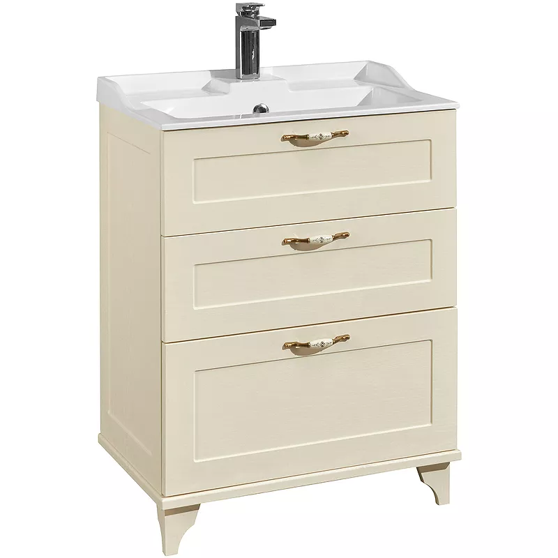 

Тумба с раковиной напольная Aquaton Леон 65 бежевый