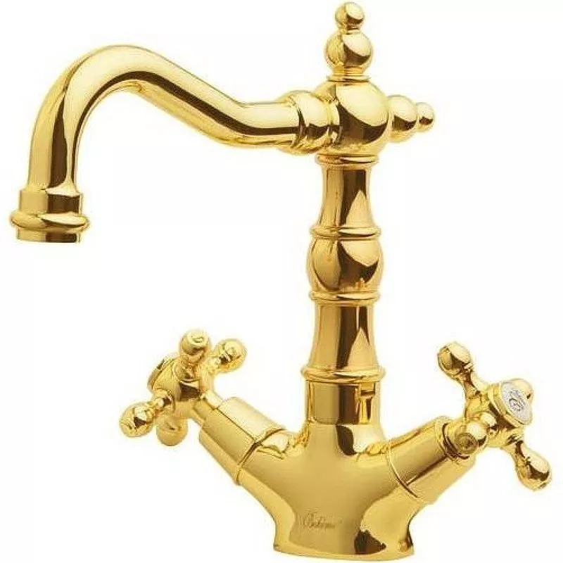 

Смеситель для раковины Boheme Royal Cristal золото с черным кристаллом Swarovski