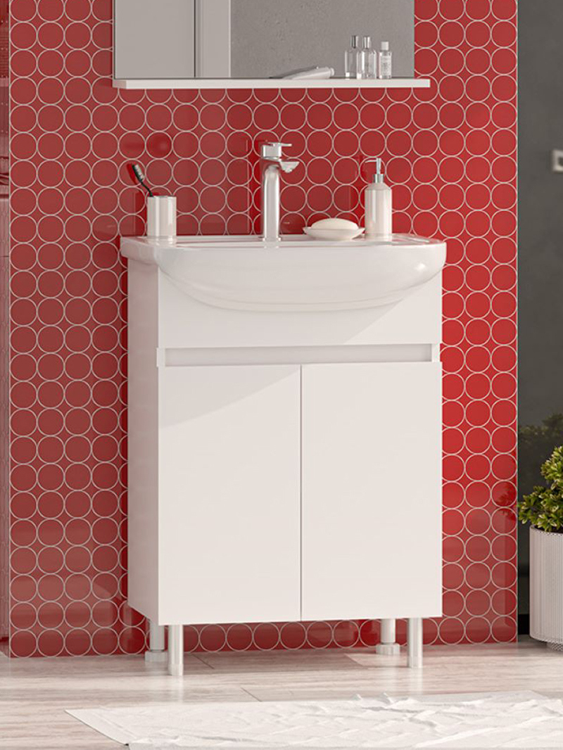 

Тумба с раковиной Misty Амур 60 напольная, 2 двери