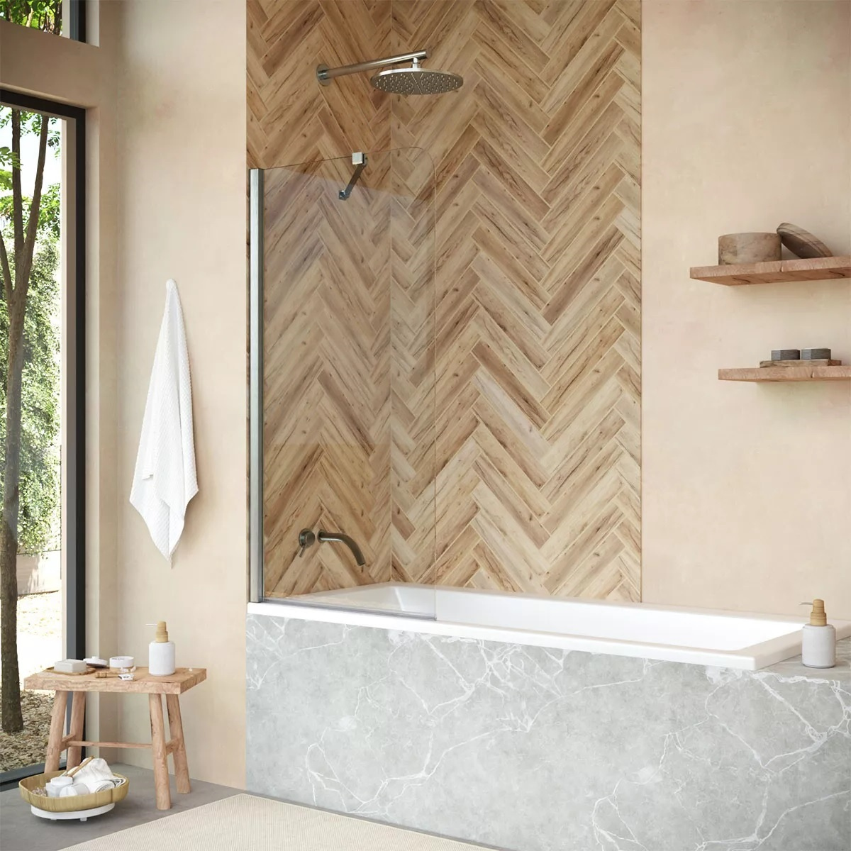 

Шторка на ванну Vegas Glass EV ST Novo 76 04 01 профиль никель, стекло прозрачное