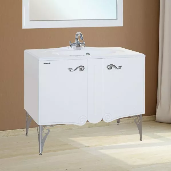 

Тумба с раковиной Bellezza Эстель 100 белая, Белый