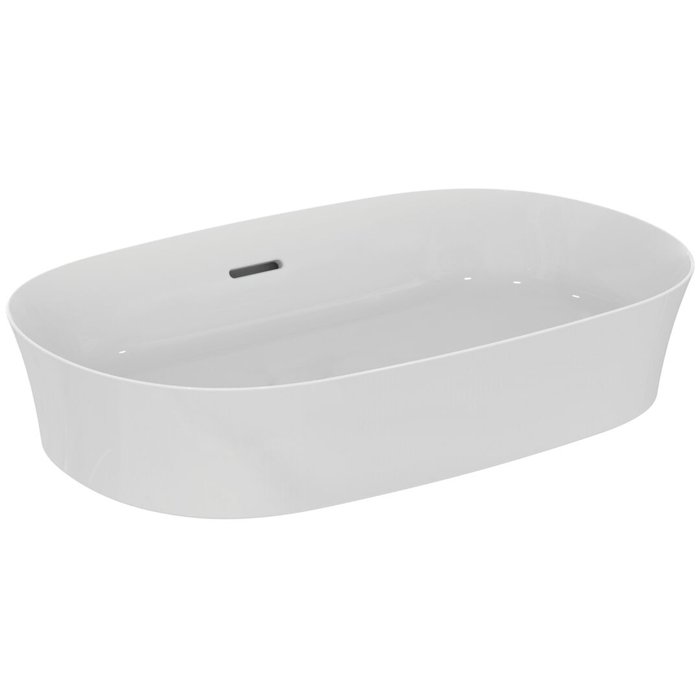 

E139701 IPALYSS Vessel Овальная раковина-чаша с тонкими стенками - 60 см, технология Diamatec®, без отверстия под смеситель, с отверстием перелива, с