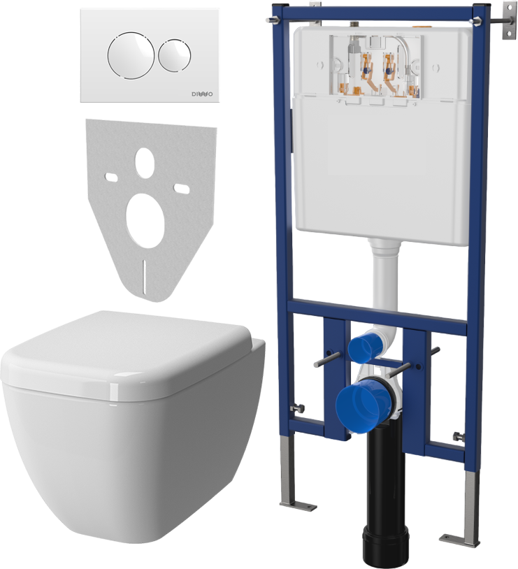 

Комплект Унитаз подвесной VitrA Shift 7742B003-0075 крышка NKP Dolce 0406, безободковый, с микролифтом + Система инсталляции для унитазов DIWO 4501 + Кнопка смыва DIWO 7310 белая