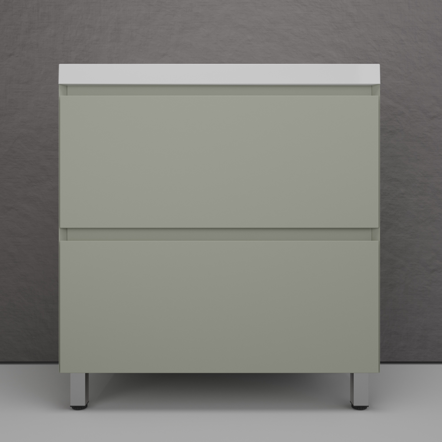 

Тумба напольная "Манхэттен 80" ЭМАЛЬ, под раковину ASTI, 2 ящика, PLUS, олива