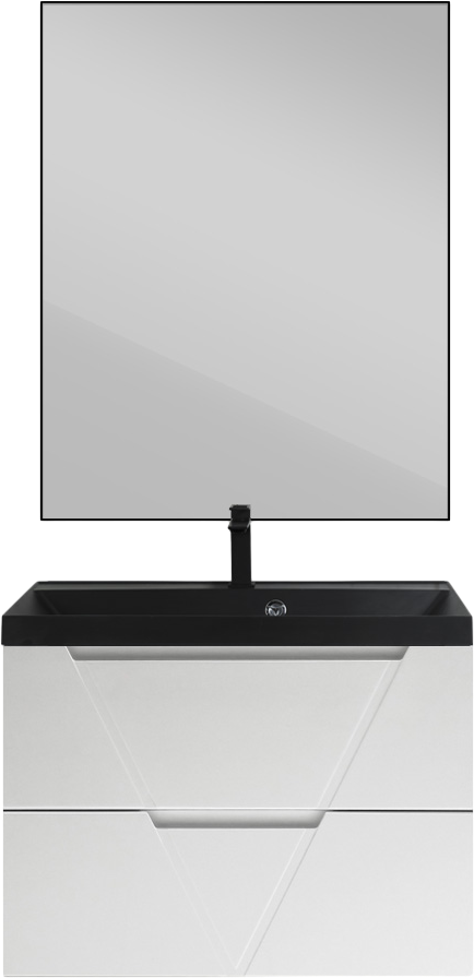 

Мебель для ванной комнаты BelBagno Vittoria 80 подвесная, bianco lucido, черная матовая раковина