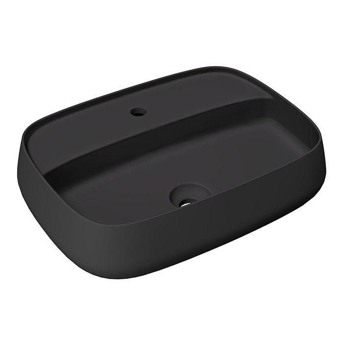

Alice Раковина NUR 60x45xВ15 Plan, накладная, с отверстием под смеситель, чёрный матовый