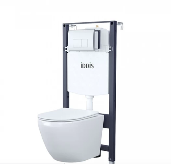 Комплект 3в1: подвесной унитаз, инсталляция и клавиша смыва IDDIS Basic (BASBQ01i73)