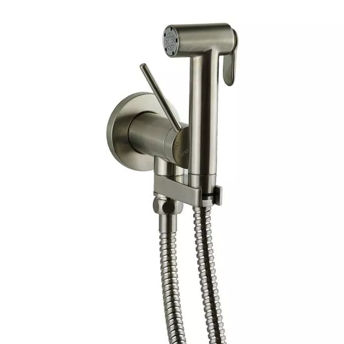 Gattoni Набор Гигиенический душ со встроенным смесителем, цвет: никель шлифованный (цена по АКЦИИ!)