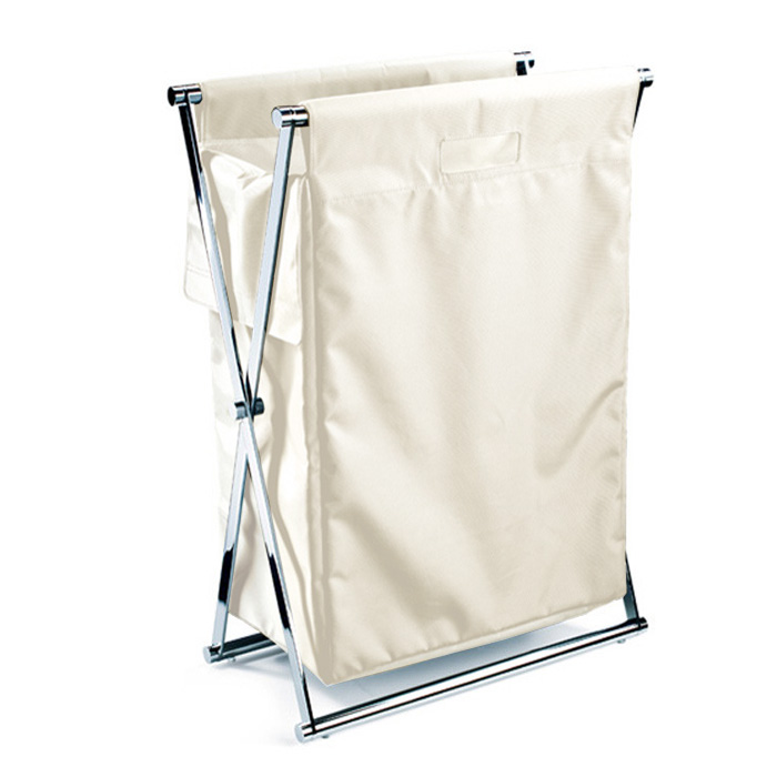 

Decor Walther Cross WB Корзина для белья 58.5x32x82см, цвет: хром / белый