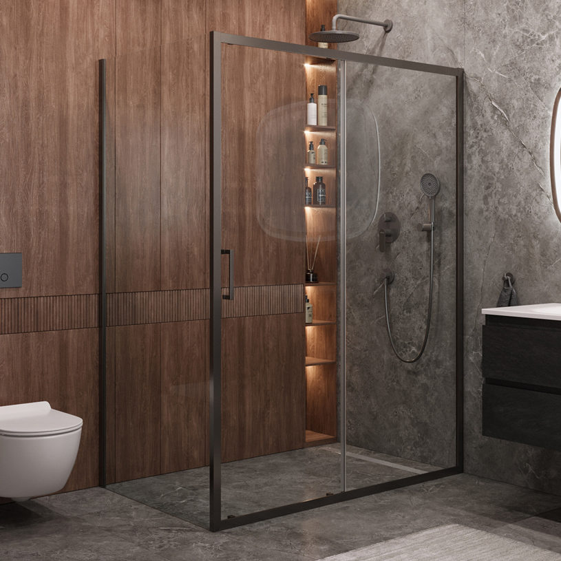 

Душевой уголок Cezares Molveno AH 11 160+90 C GM IV 160х90 см, профиль оружейная сталь, стекло прозрачное